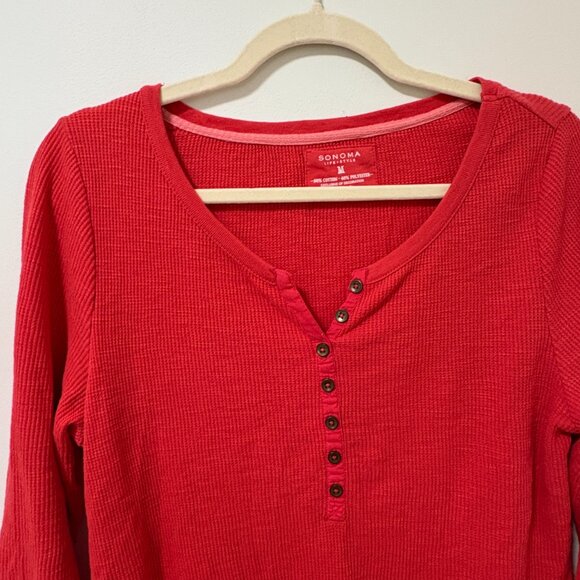 Vintage Y2K Henley Longsleeve Bella Swan Crochet Sleeve Button Up - Picture 7 of 10